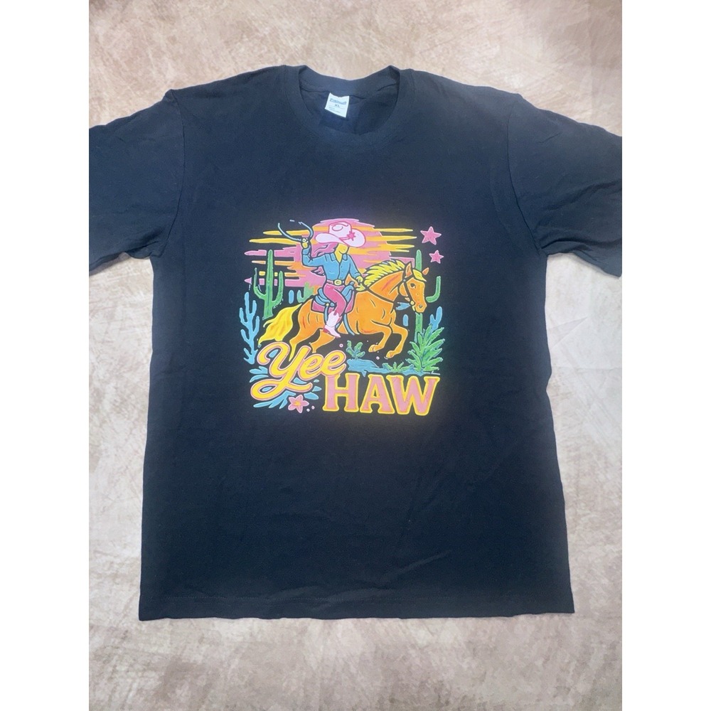 Yee Haw Howdy Rope Rodeo Western Country  Cowgirl Kids T-Shirt XL